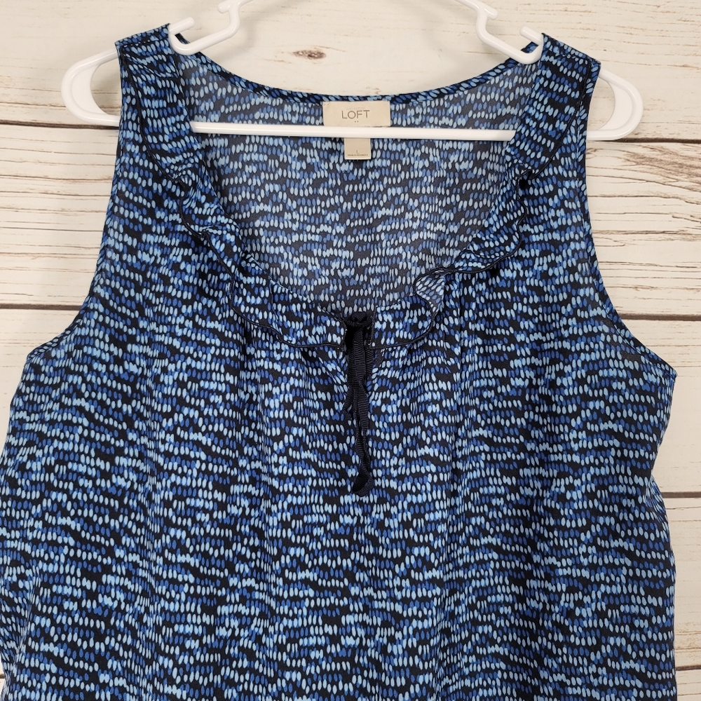 Loft | Sleeveless Ruffle Graphic Print Top - Picture 4 of 6
